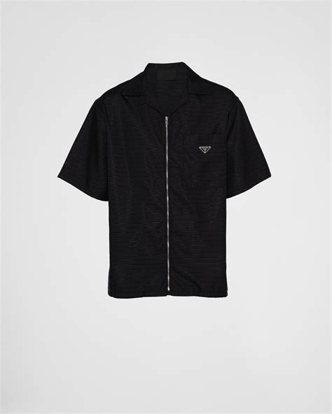 camicia prada fiamme saldo|Camicia in poliestere Nero .